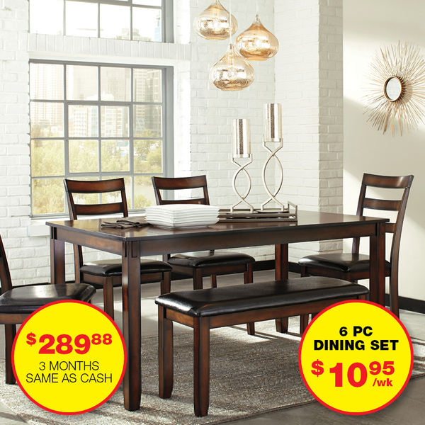 ASHLEY - 6 PC DINING TABLE - Woodville For Your Home